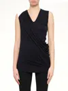 Givenchy V-neck Draped Top In Black