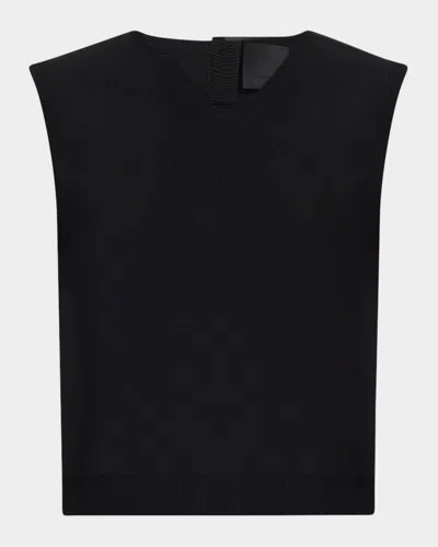 Givenchy Sleeveless V Neck Gilet In Black