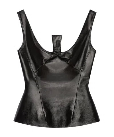 GIVENCHY GIVENCHY PEPLUM BOW DETAILED SLEEVELESS TOP