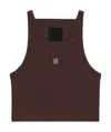 Givenchy 4g Logo Ribbed Crop Tank Top In Black