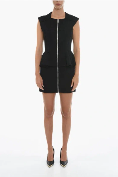 Givenchy Sleeveless Zip-up Peplum Dress In Black
