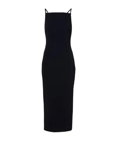 Givenchy Womens Square-neck Sleeveless Crepe-cady Midi Dress Black