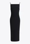 Givenchy Robe Mi-longue À Encolure Carrée In Black