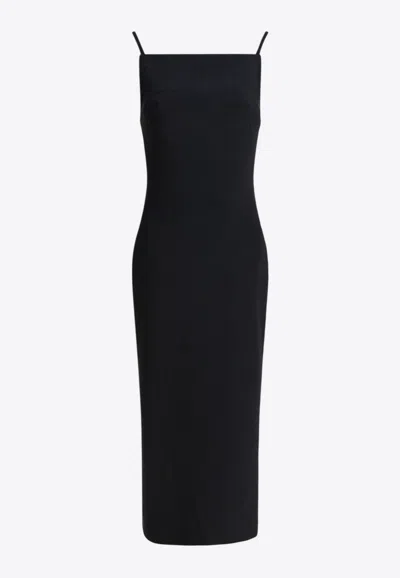 Givenchy Sliced Crepe Midi Dress In Black