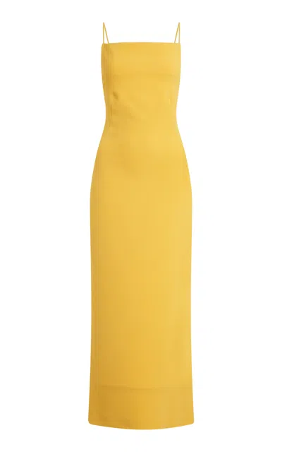 Givenchy Sliced Kickback Midi Dress In Yellow