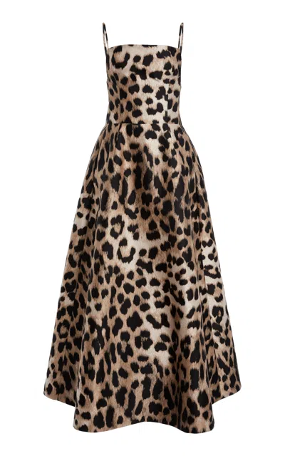 Givenchy Sliced Leopard Midi Dress In Animal Print