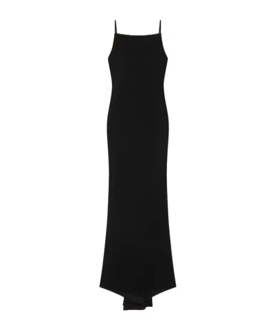 Givenchy Sliced Long Dress In Crepe Cady In Black
