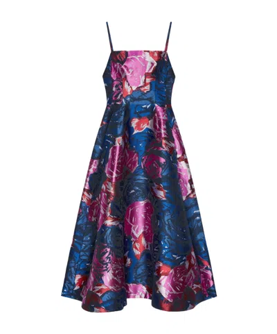 Givenchy Sliced Long Dress In Floral Jacquard In Multi