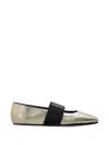 Givenchy Sliced Metallic Leather Ballet Flats In Silver