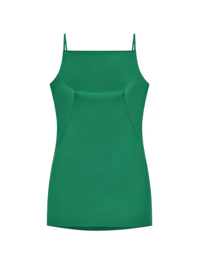 Givenchy Sliced Mini Dress In Satin In Green