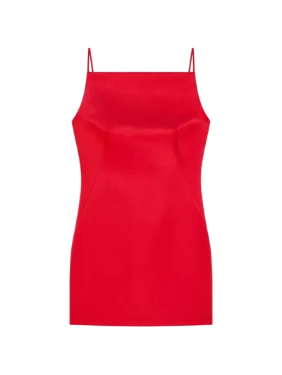 Givenchy Sliced Mini Dress In Satin In Red