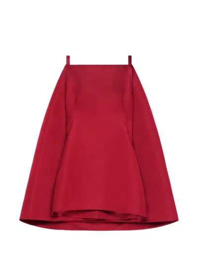 Givenchy Sliced Mini Dress In Satin With Cape In Multi