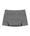 Givenchy Sliced Mini Skirt In Cotton Herringbone In Multi