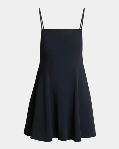 Givenchy Sliced Neck Sleeveless Mini Swing Dress In Blue