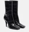 Givenchy Sliced Square 95 Leather Ankle Boots In Black