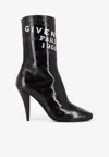 Givenchy Leather Sliced Square Tape Ankle Boots With 9.5 Cm Heel In Black