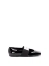Givenchy Sliced Square Label Patent Leather Ballerina Flats In Black
