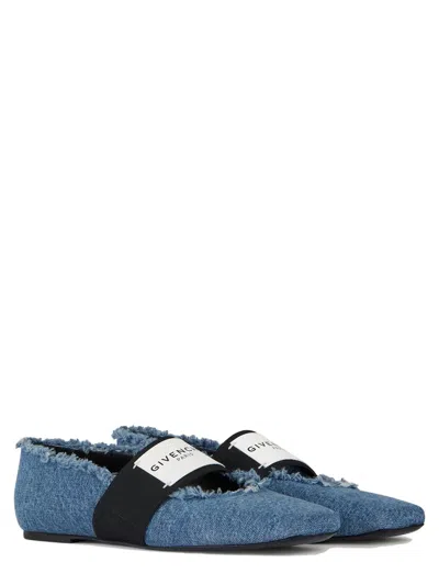 Givenchy Sliced ??square Ballerinas In Denim In Blue