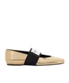Givenchy Sliced Square Ballerinas In Mirror Effect Leather In Gold