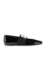 Givenchy Sliced Square Ballerinas In Patent Leather In Black