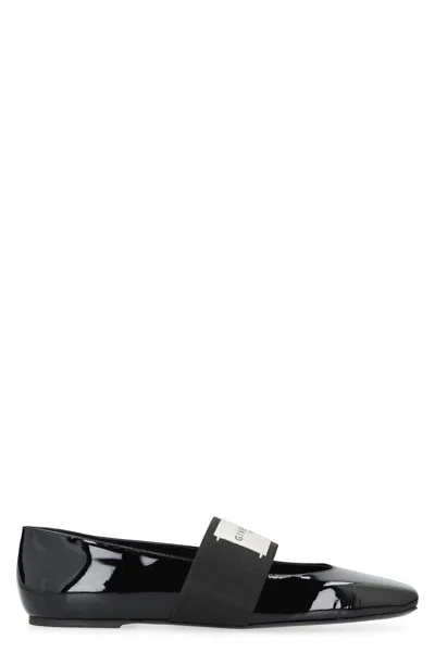 GIVENCHY GIVENCHY SLICED SQUARE BALLERINAS IN PATENT LEATHER