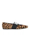 Givenchy Sliced Square Ballerinas In Pony Leather With Leopard Pattern In Black