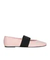 Givenchy Logo-patch Elasticated-strap Ballet Flats In Pink