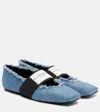 Givenchy Sliced Square Ballerinas In Denim In Blue