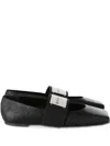 Givenchy Sliced Square Elastic-strap Ballet Flats In Black