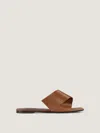 Givenchy Sliced Square Flat Sandals In Leather In Brown