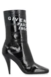 Givenchy Sliced Square Patent Leather Ankle Boots In Black