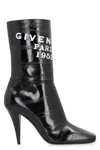 Givenchy Sliced Square Patent Leather Ankle Boots In Black