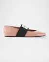 Givenchy Sliced Square Label Patent Leather Ballerina Flats In Pink