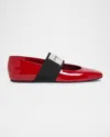 Givenchy Red Leather Ballet Flats In Red