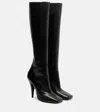 Givenchy Sliced Square Leather Knee-high Boots In Black