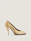 Givenchy Sliced Square Pumps In Mirror Effect Leather In Gold