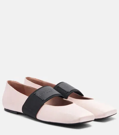 Givenchy Sliced Square Satin Ballet Flats In Pink