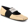 Givenchy Sliced Square Ballerinas In Mirror Effect Leather In Gold