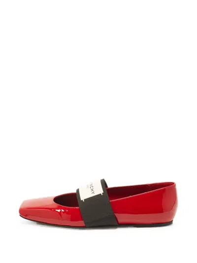 Pre-owned Givenchy Sliced Squared-toe Ballet Flats In Red