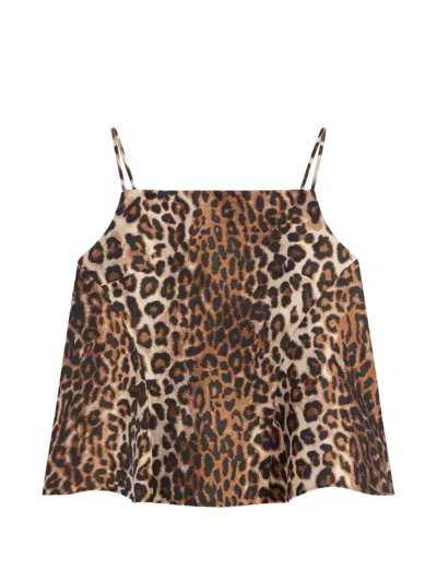 Givenchy Slice-top Aus Leopardenjacquard In Braun