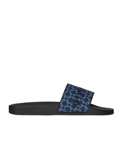 GIVENCHY GIVENCHY LOGO EMBROIDERED MONOGRAM SLIDES
