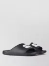 Givenchy Black Sandals With Wide Band And Contrasting Logo Patch In Rubber Man In Black