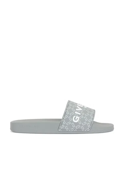 Givenchy Slide Flat Sandal In Medium Grey