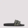 Givenchy Logo-embossed Camouflage-print Leather Slides In Black Khaki
