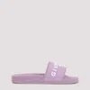 Givenchy Logo Rubber Slides In Orchid Purple