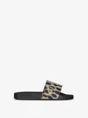 Givenchy Animal Print Strap Sandals In Black/beige