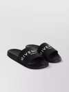 Givenchy Black Flat Slides With Logo In Polyurethane Man
