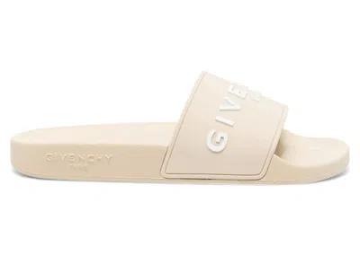 Pre-owned Givenchy Slide Flat Sandals (women's) Sneakers In Light Beige