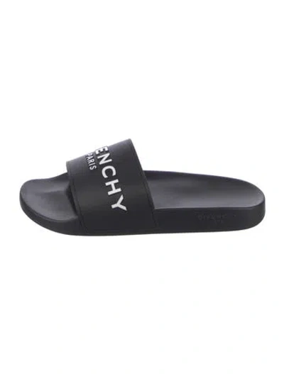 Pre-owned Givenchy Slide Rubber Slides In Black