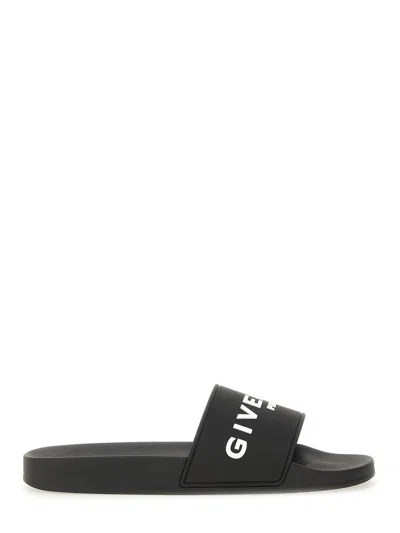 Givenchy Slide Sandal With Logo In Black